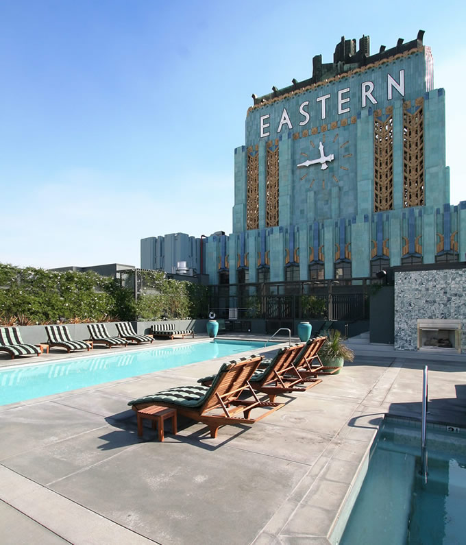 Eastern Columbia Building Clock Tower and Pool